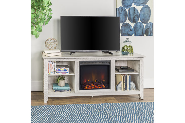 Sunbury tv deals stand with fireplace